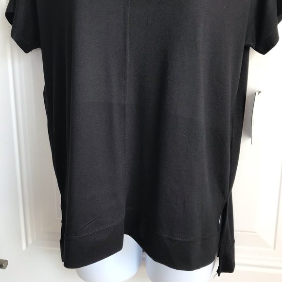 Cuddl Duds Brand solid black v-neck ss soft & stretchy tee top in size XS NWT - Picture 7 of 13